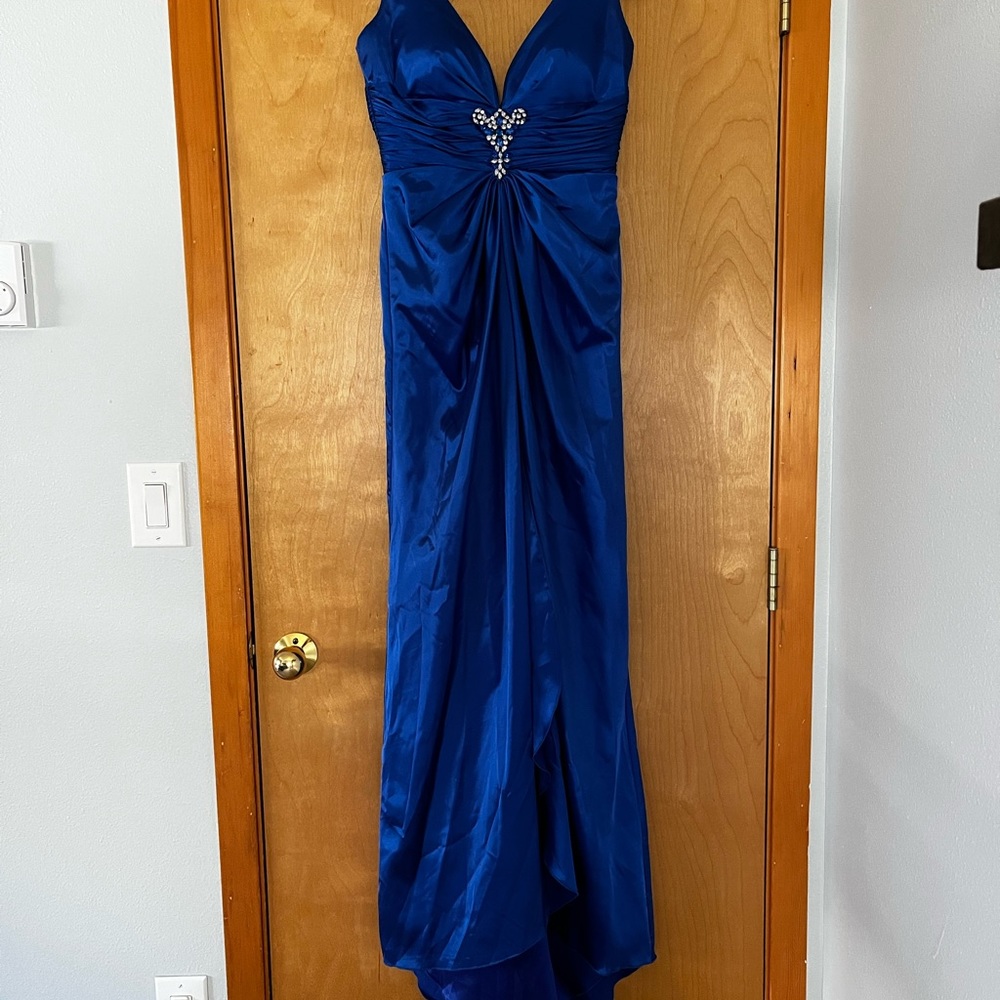 Royal blue, floor length dress